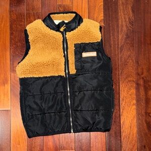 Timberland Kids' Black and Brown Fleece Vest 3T